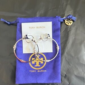 Tory Burch Silver Hoop Earrings